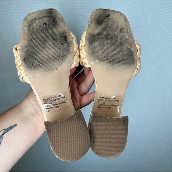 Steve Madden | Size 7.5 Women's Tan Braided‎ Heels Kitten Block - Picture 4 of 6